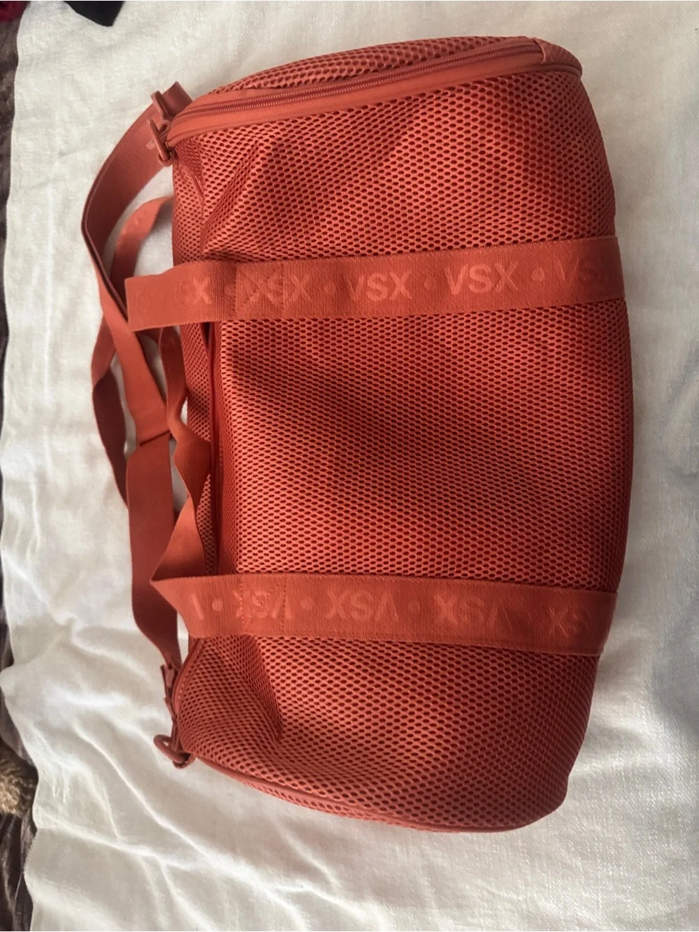 VSX Coral Mesh Duffel Bag in Coral